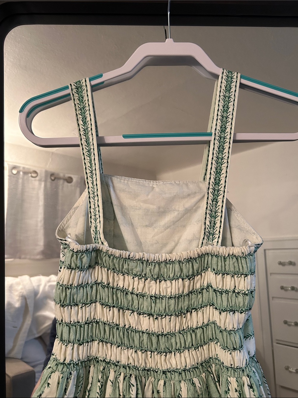 Max Studio Green and Cream Striped Girls' Dress - Picture 3 of 5
